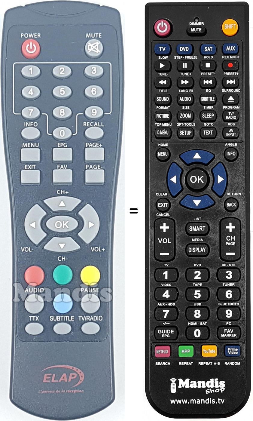 Télécommande équivalente ELA001