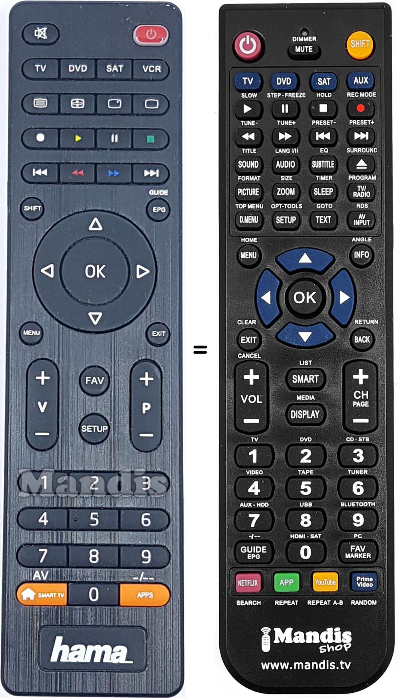 Télécommande équivalente HAMA001