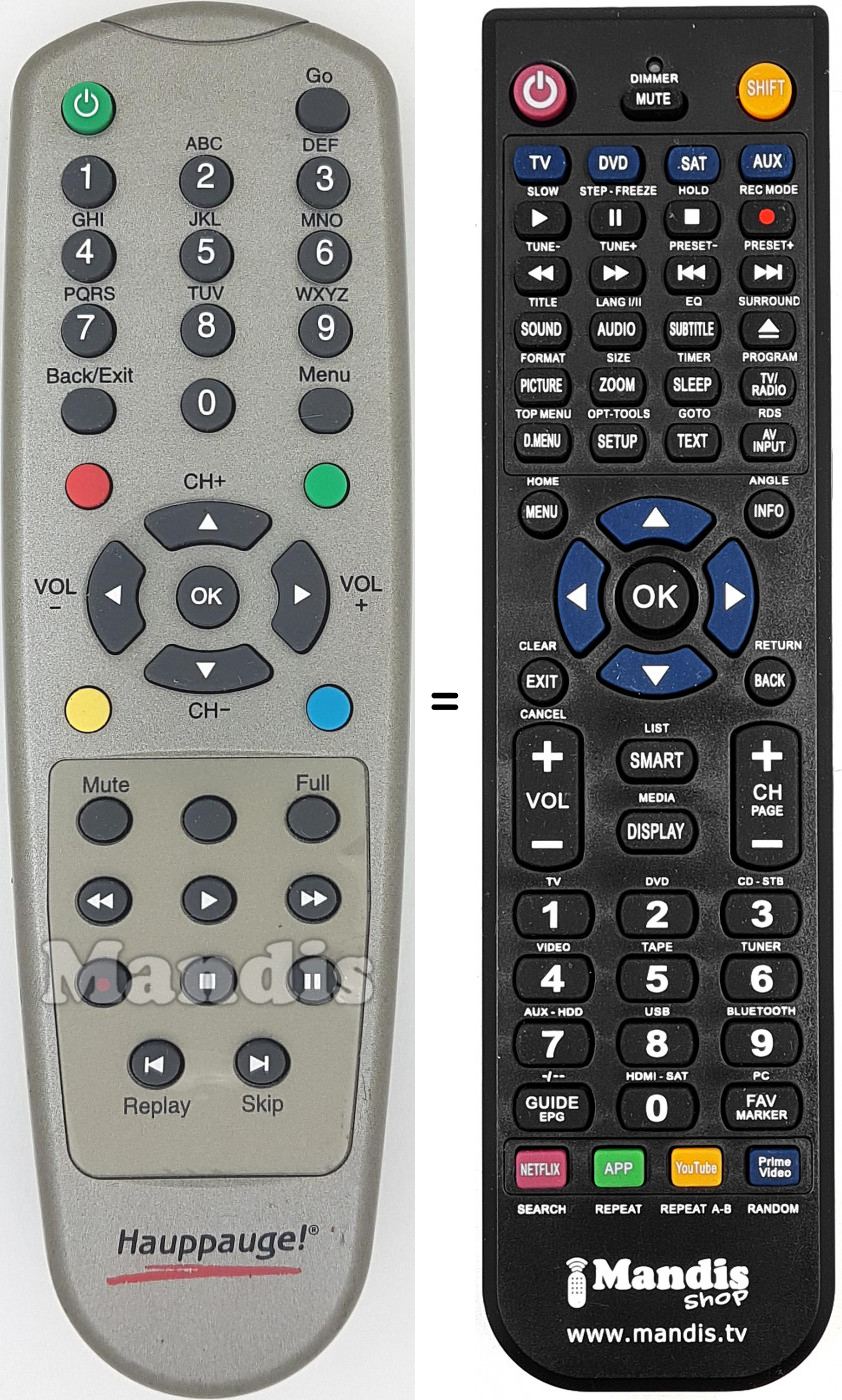 Télécommande équivalente HAU001