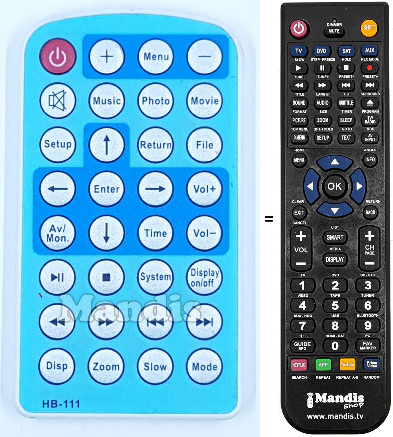 Télécommande équivalente HB-111