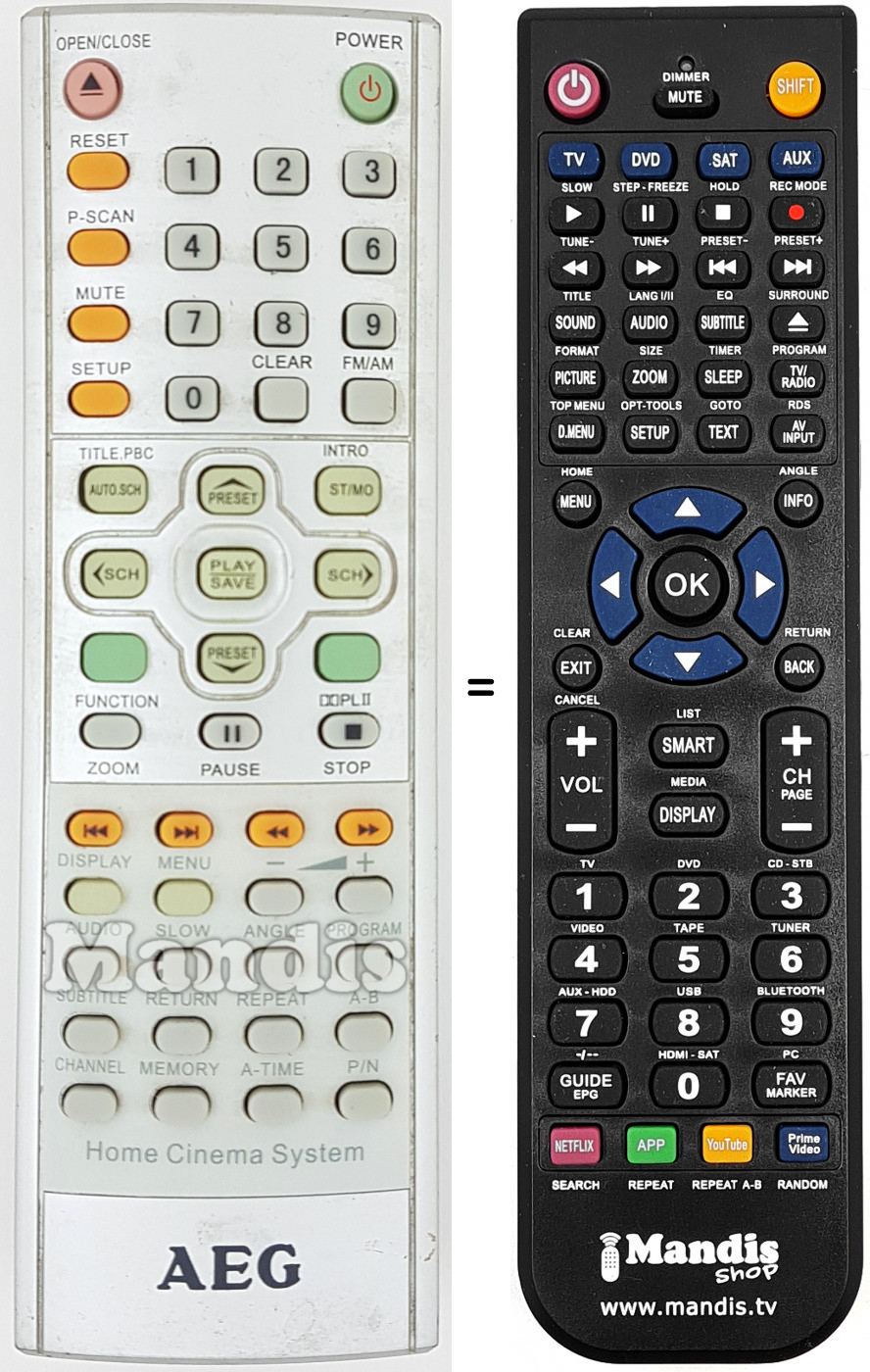 Télécommande équivalente Home Cinema System