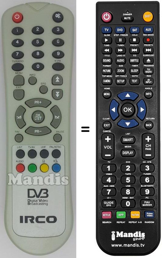 T&eacute;l&eacute;commande &eacute;quivalente IRCO001