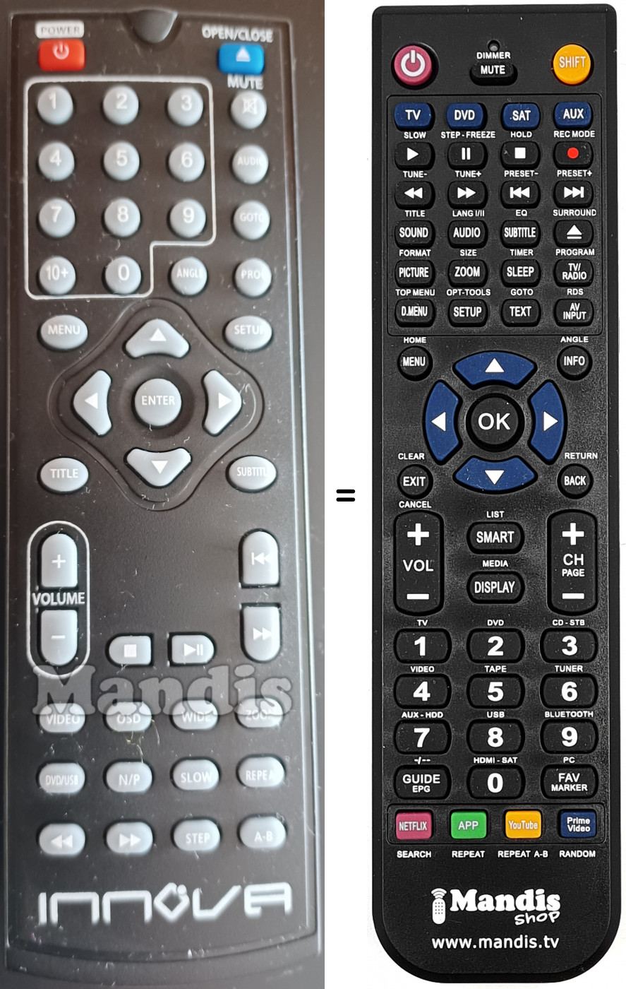 T&eacute;l&eacute;commande &eacute;quivalente INNOVA DVD-3