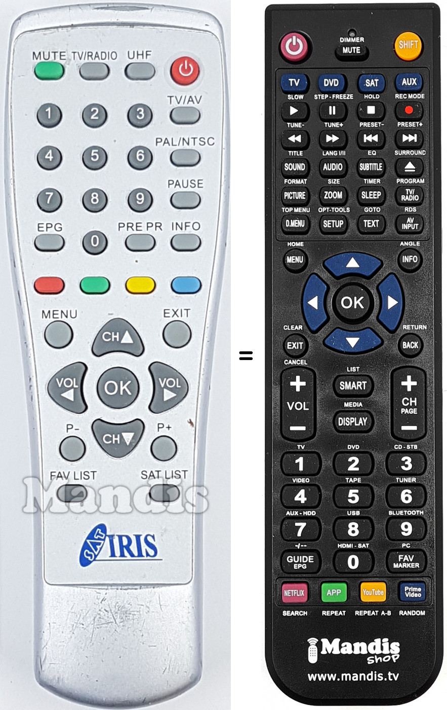 T&eacute;l&eacute;commande &eacute;quivalente Iris002