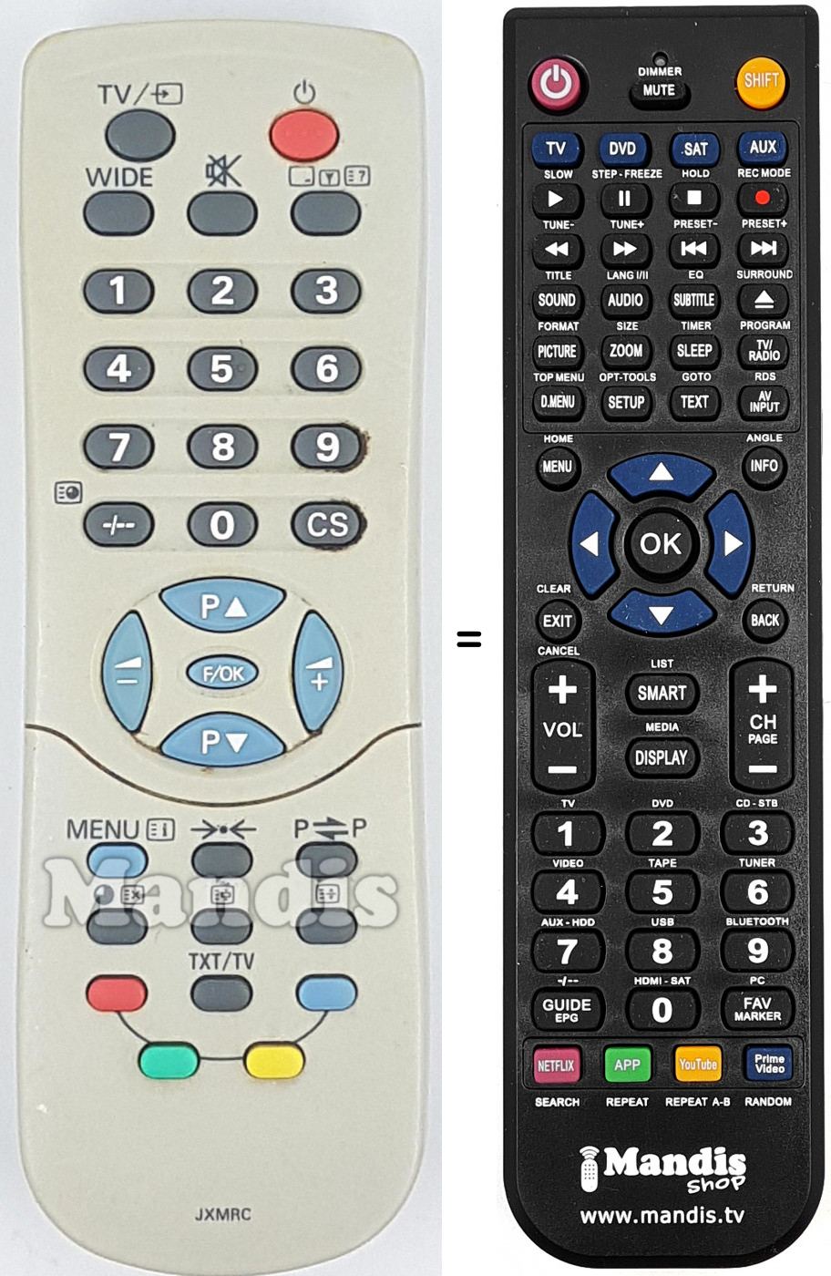 Télécommande équivalente JXMRC