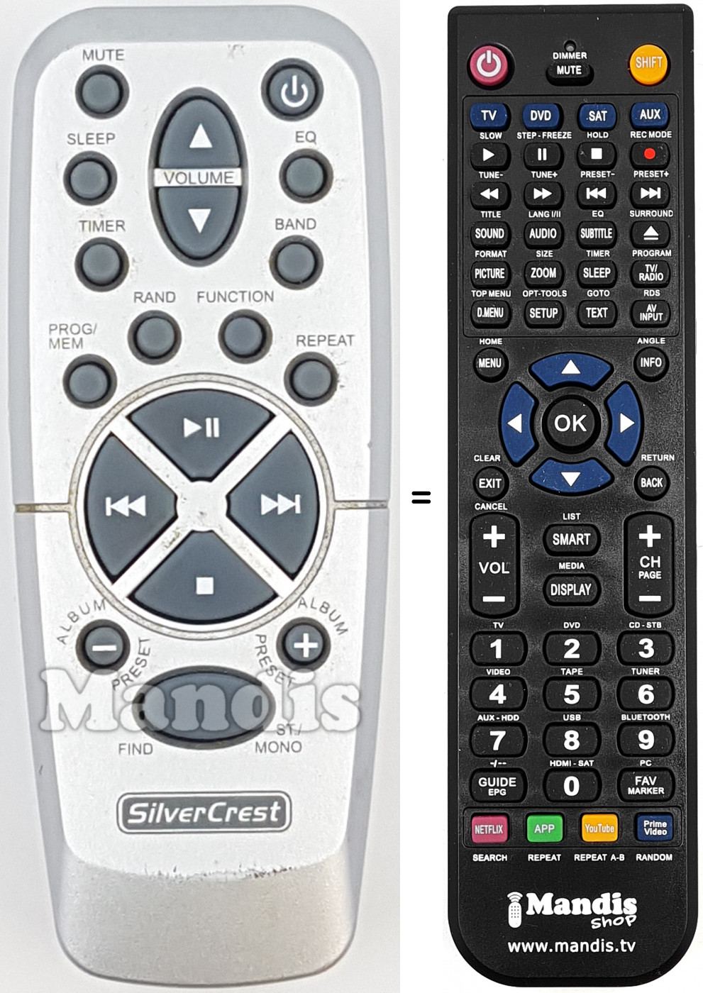 Télécommande équivalente KH2301