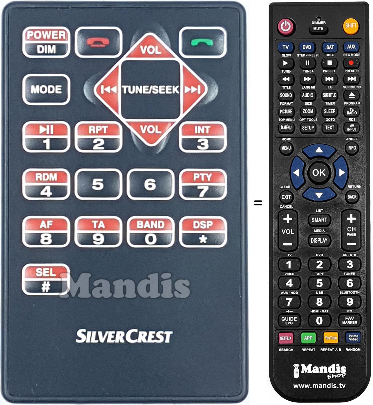 Télécommande équivalente KH2377