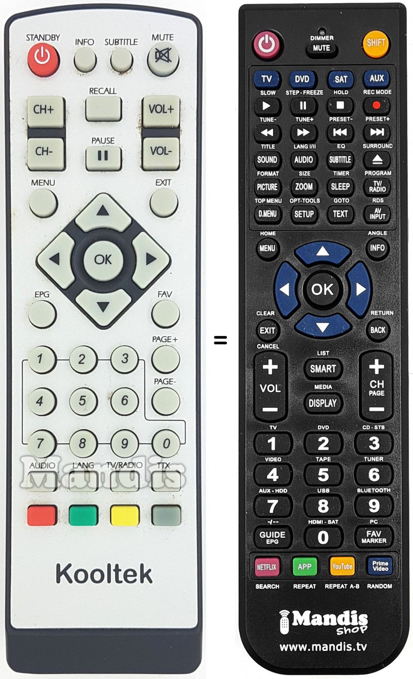 T&eacute;l&eacute;commande &eacute;quivalente Kooltek002