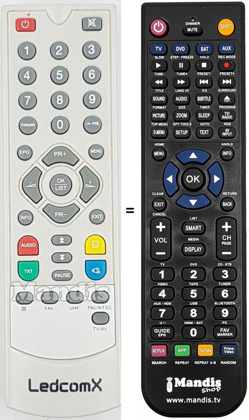 Télécommande équivalente LEDCOM001
