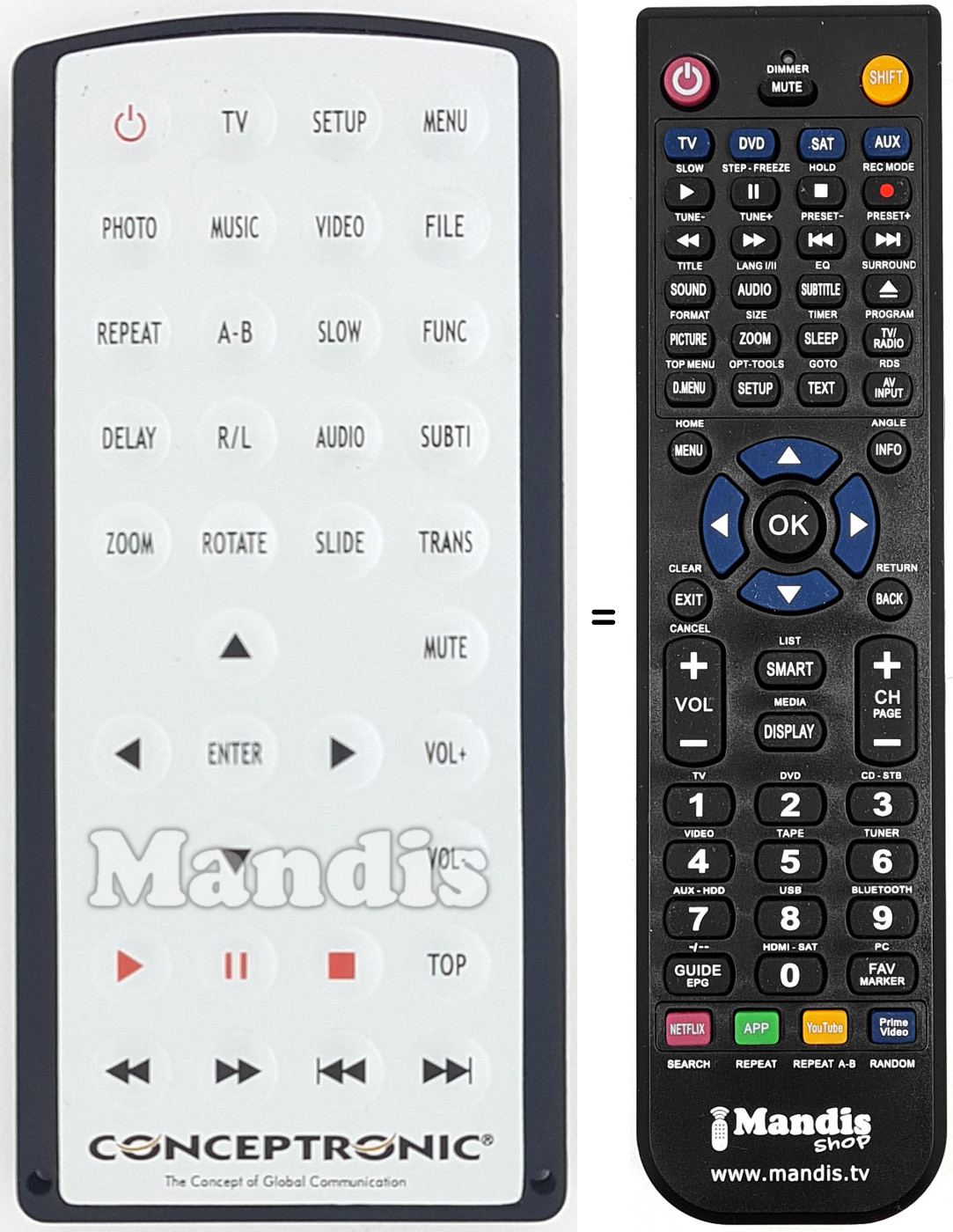 T&eacute;l&eacute;commande &eacute;quivalente Media Adapter To Tv