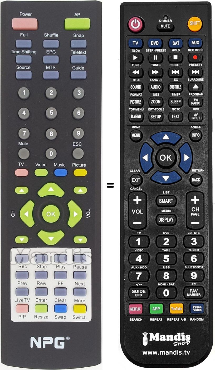 T&eacute;l&eacute;commande &eacute;quivalente NPG012