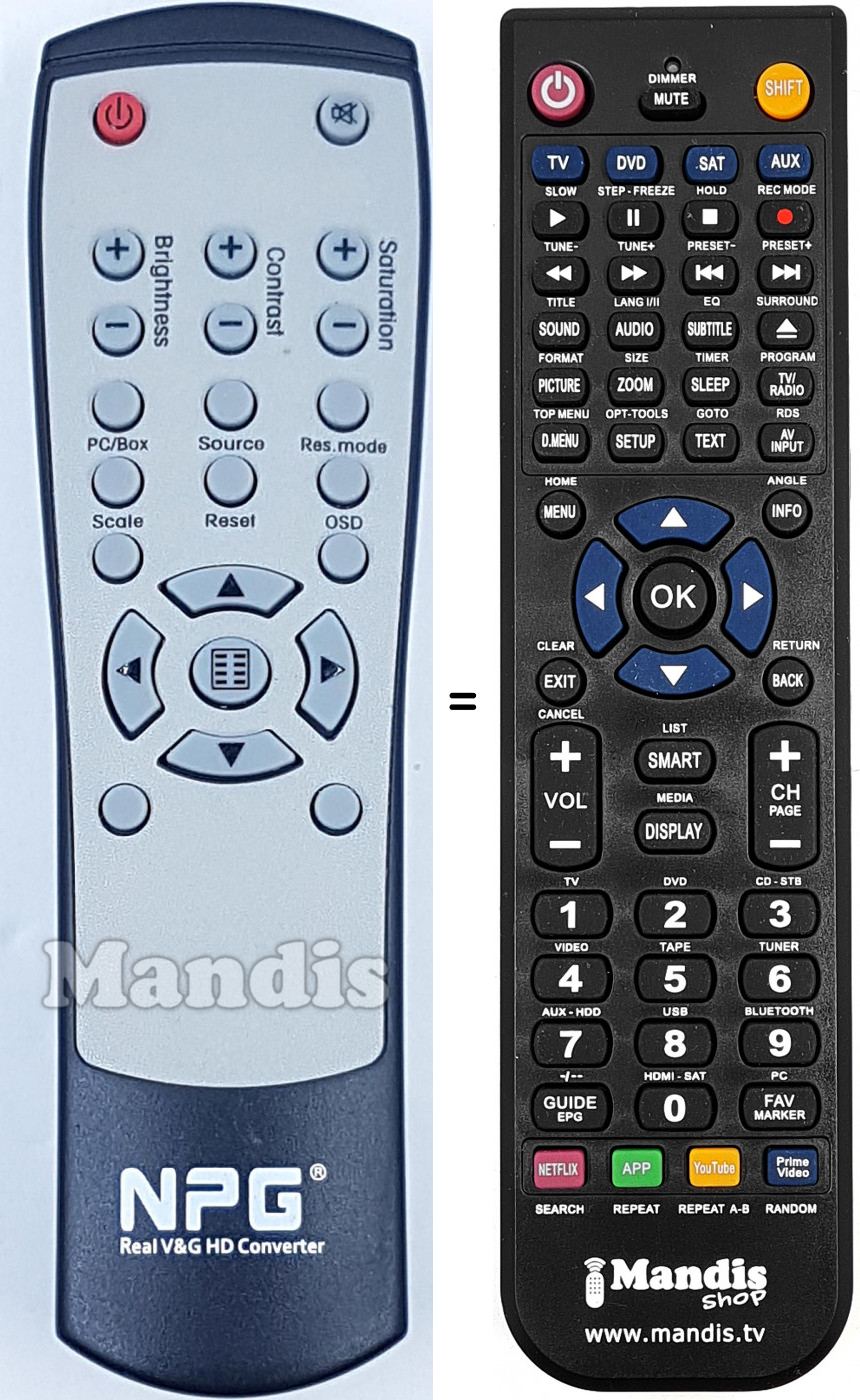 T&eacute;l&eacute;commande &eacute;quivalente NPG017