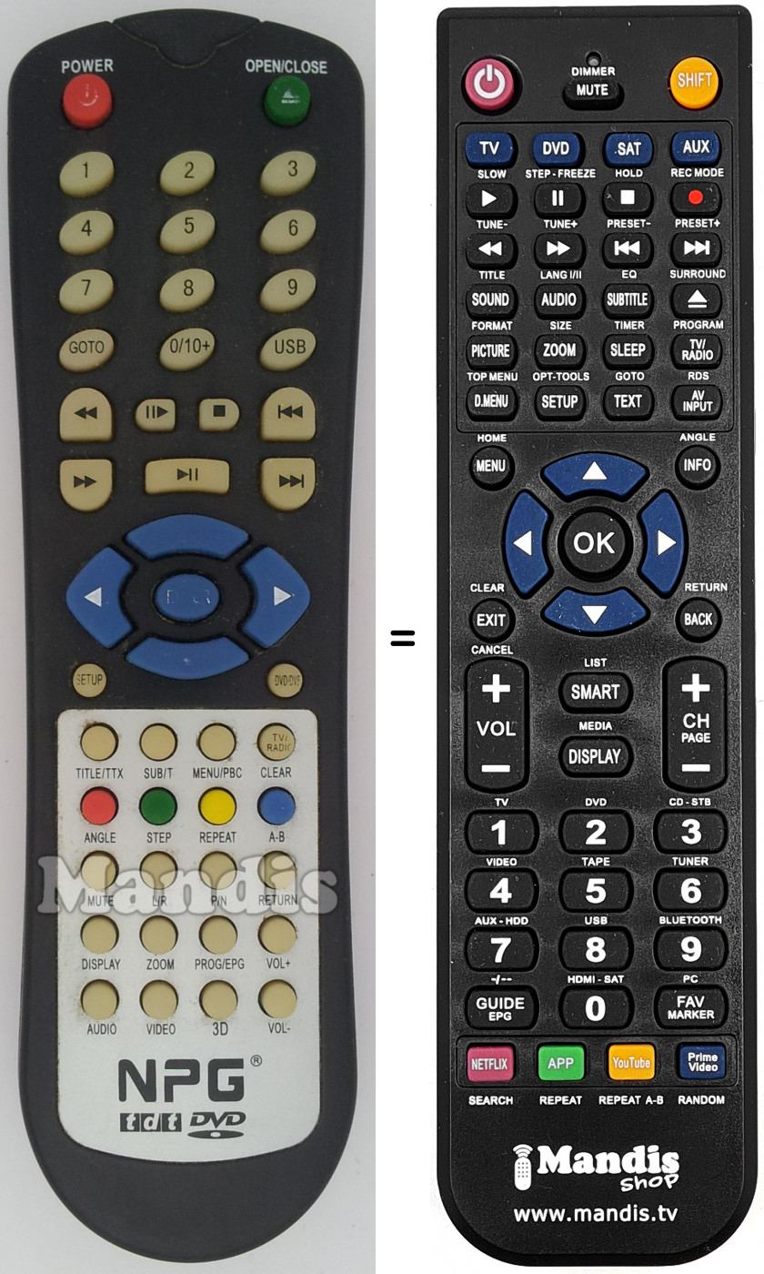 T&eacute;l&eacute;commande &eacute;quivalente NPG009