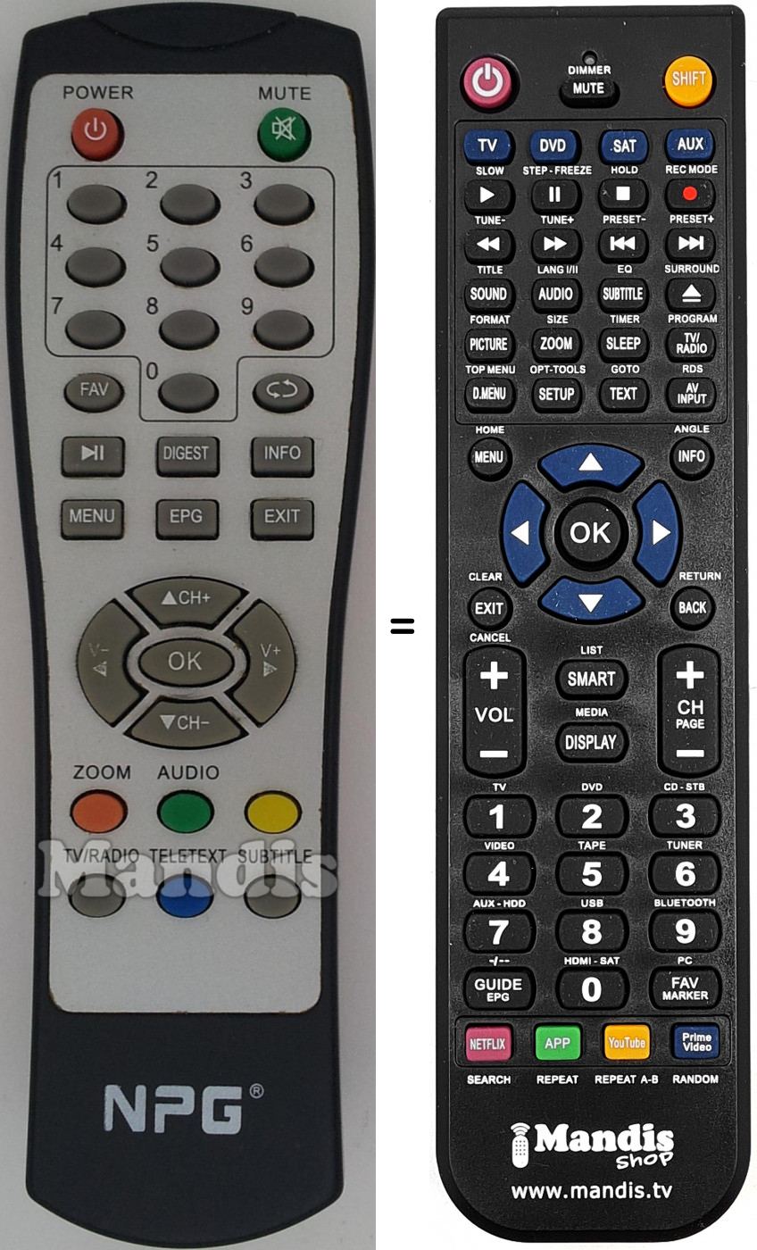 T&eacute;l&eacute;commande &eacute;quivalente NPG010