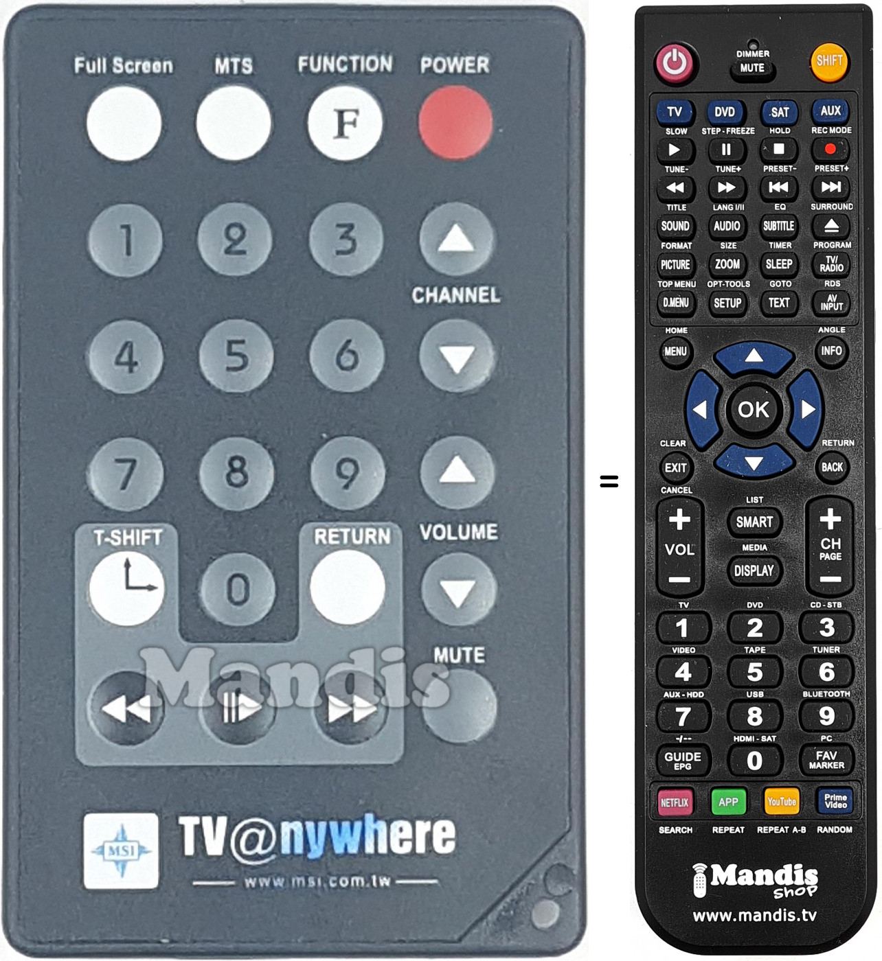 Télécommande équivalente NYW001