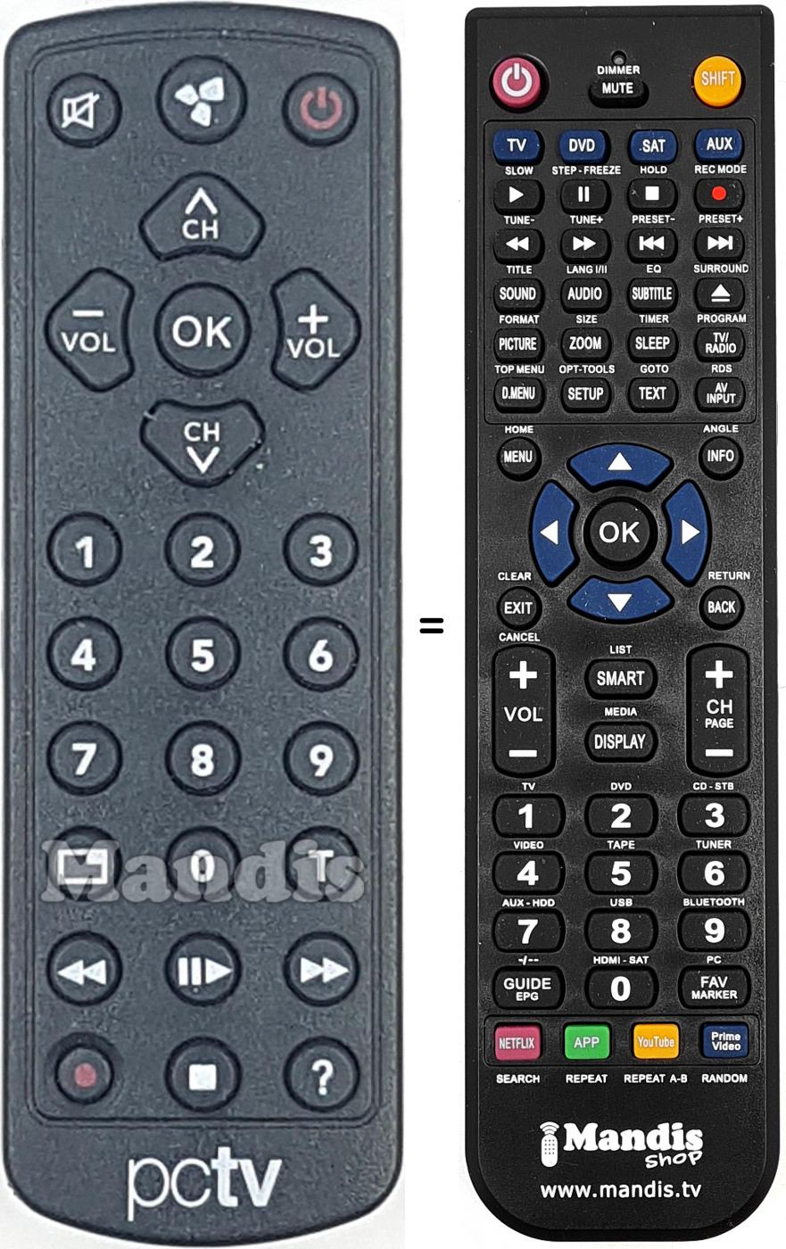 Télécommande équivalente PCTV001