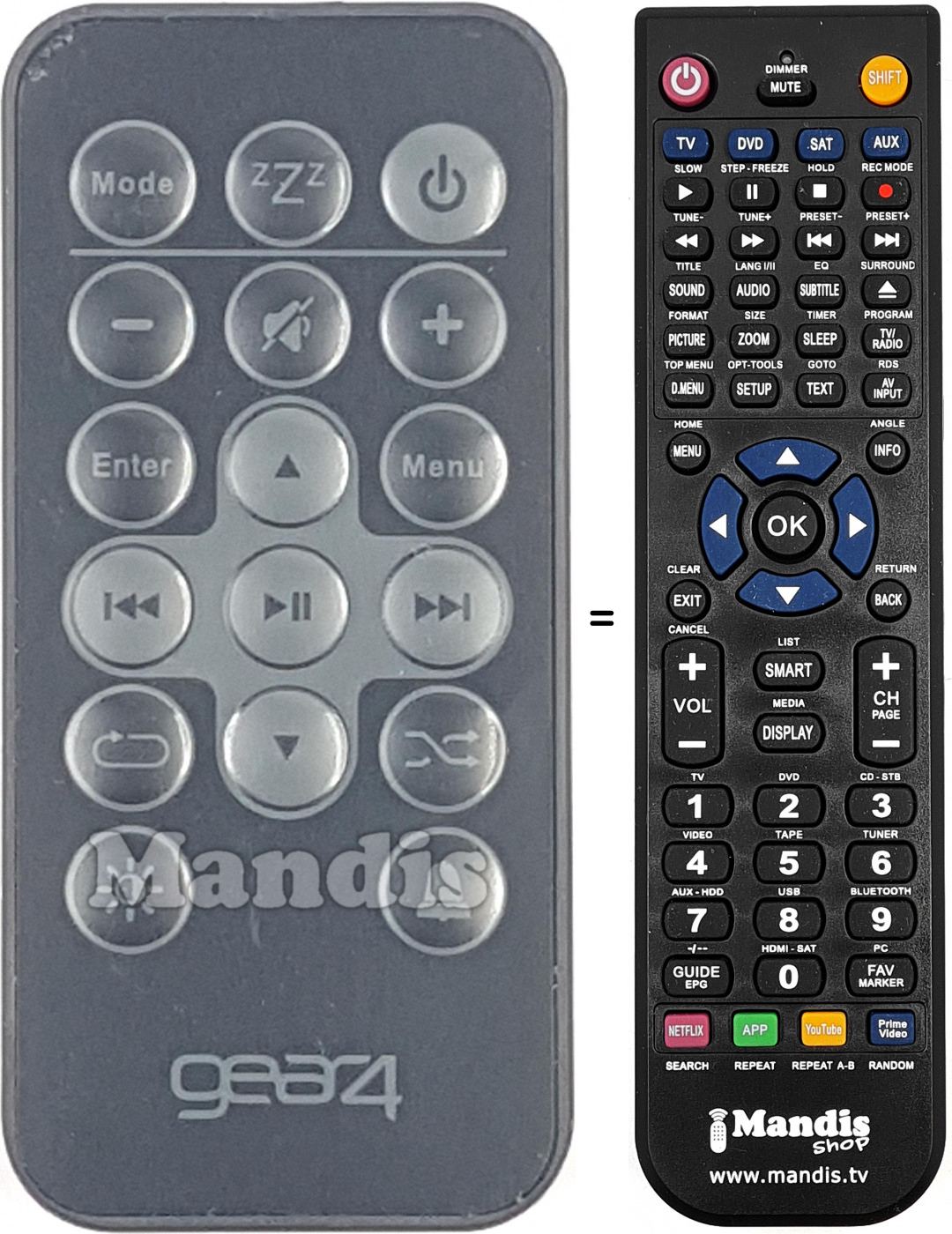 T&eacute;l&eacute;commande &eacute;quivalente PG534