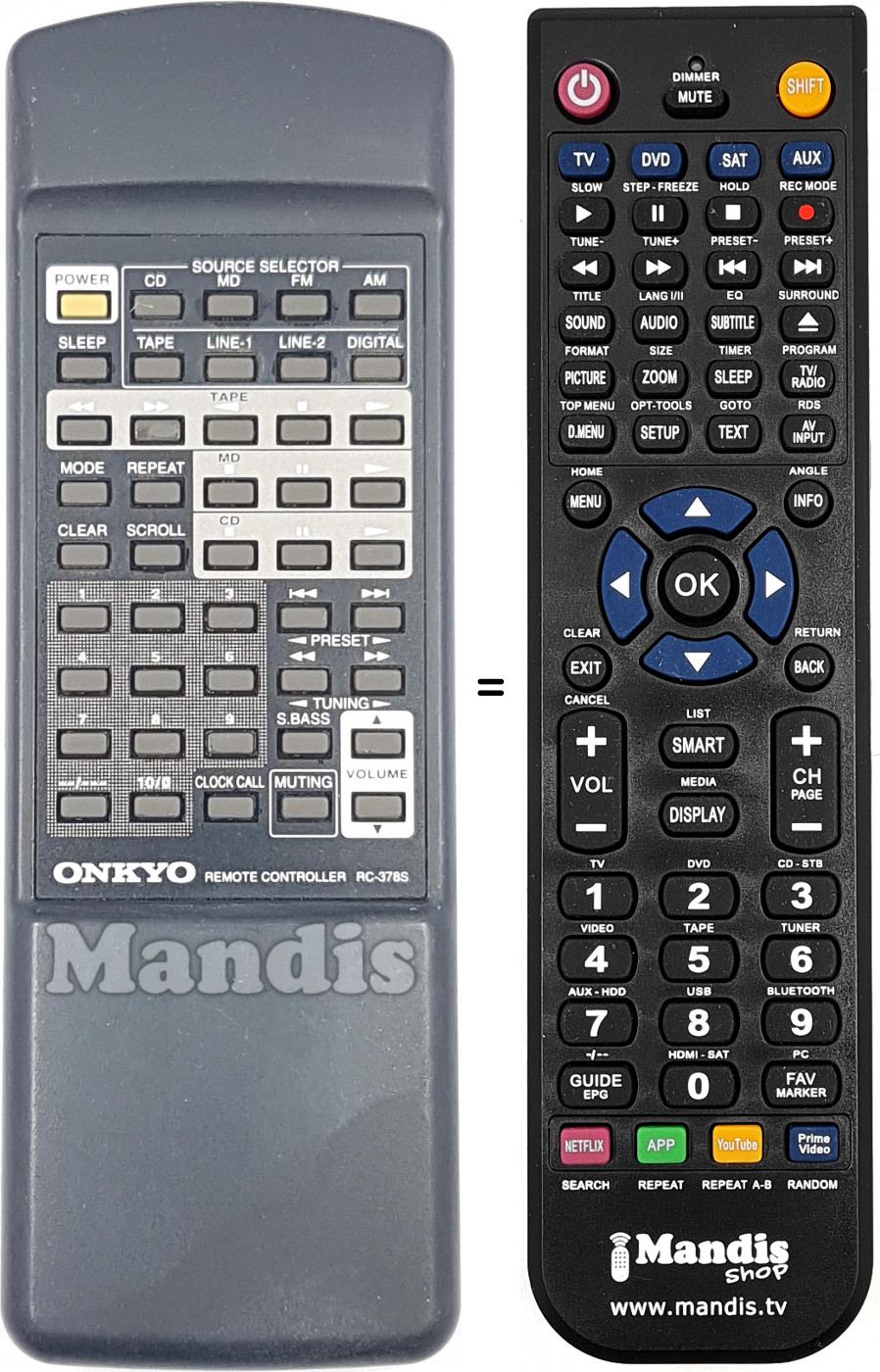 Télécommande équivalente RC-378S