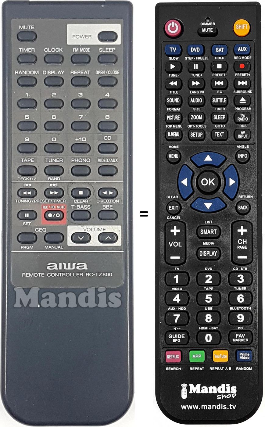 Télécommande équivalente RC-TZ800