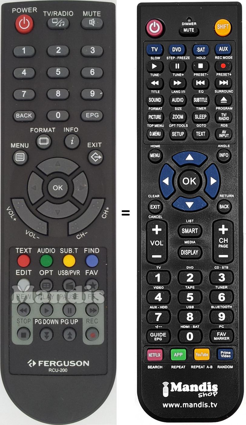 Télécommande équivalente RCU-200