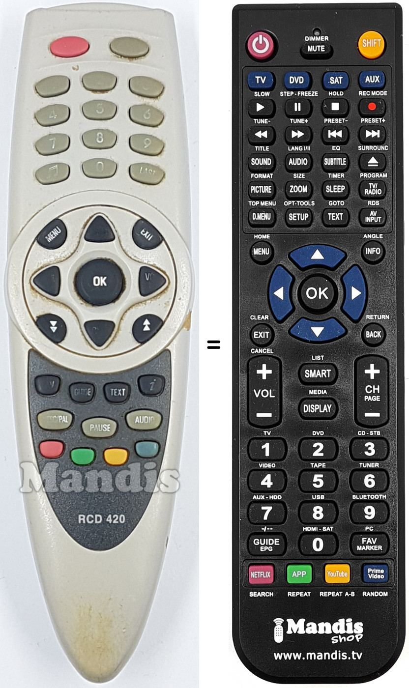 Télécommande équivalente RCD420