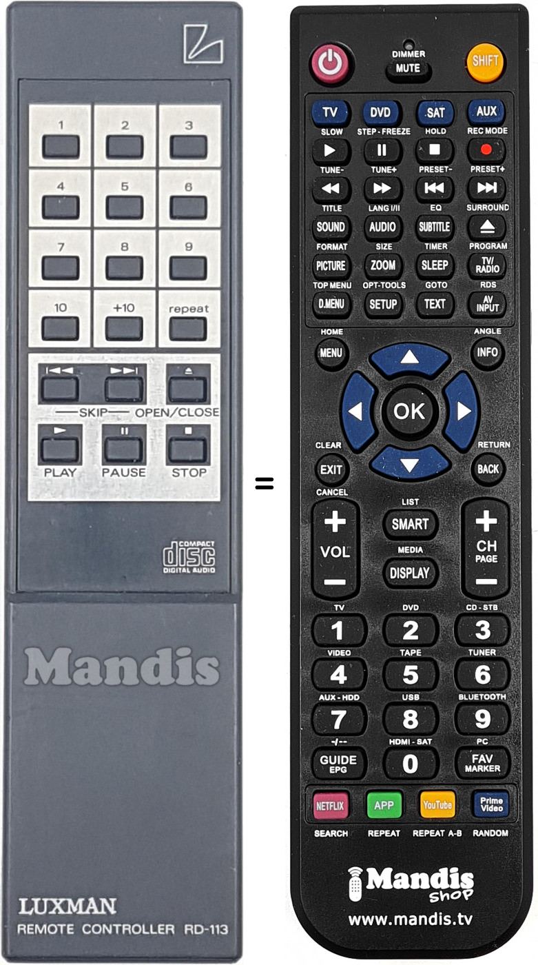 T&eacute;l&eacute;commande &eacute;quivalente RD-113