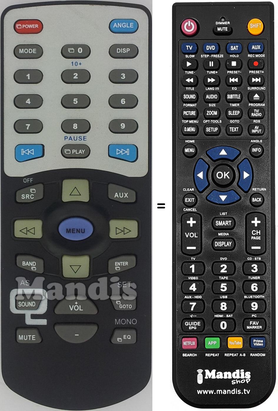 Télécommande équivalente REMCON1427