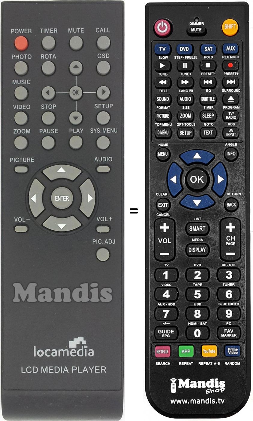 T&eacute;l&eacute;commande &eacute;quivalente REMCON1453