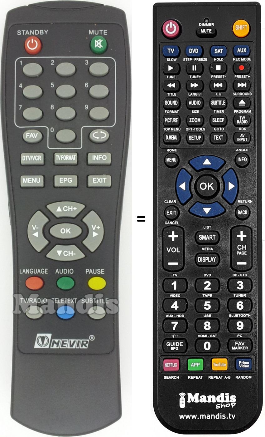 Télécommande équivalente REMCON1502