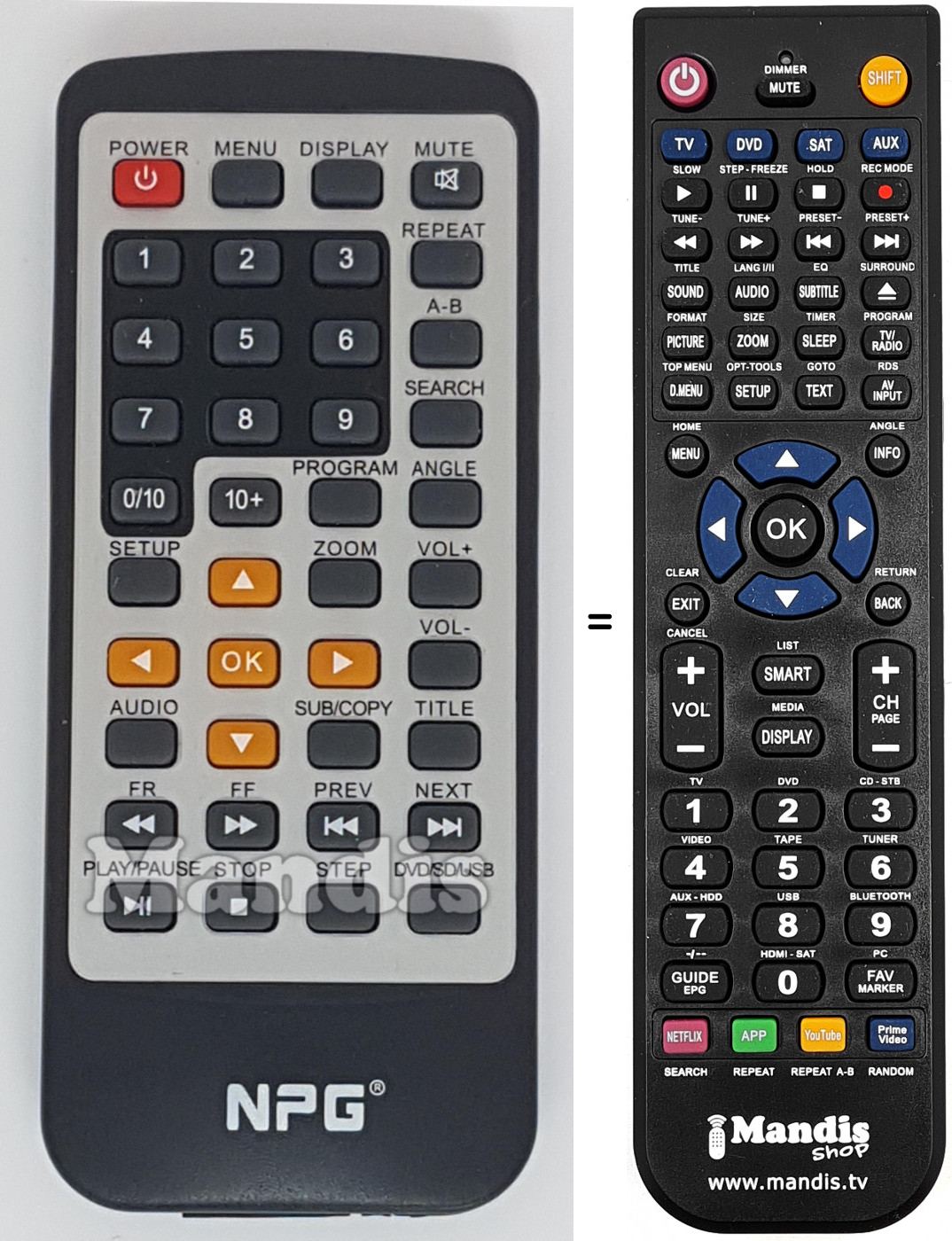 T&eacute;l&eacute;commande &eacute;quivalente REMCON1524