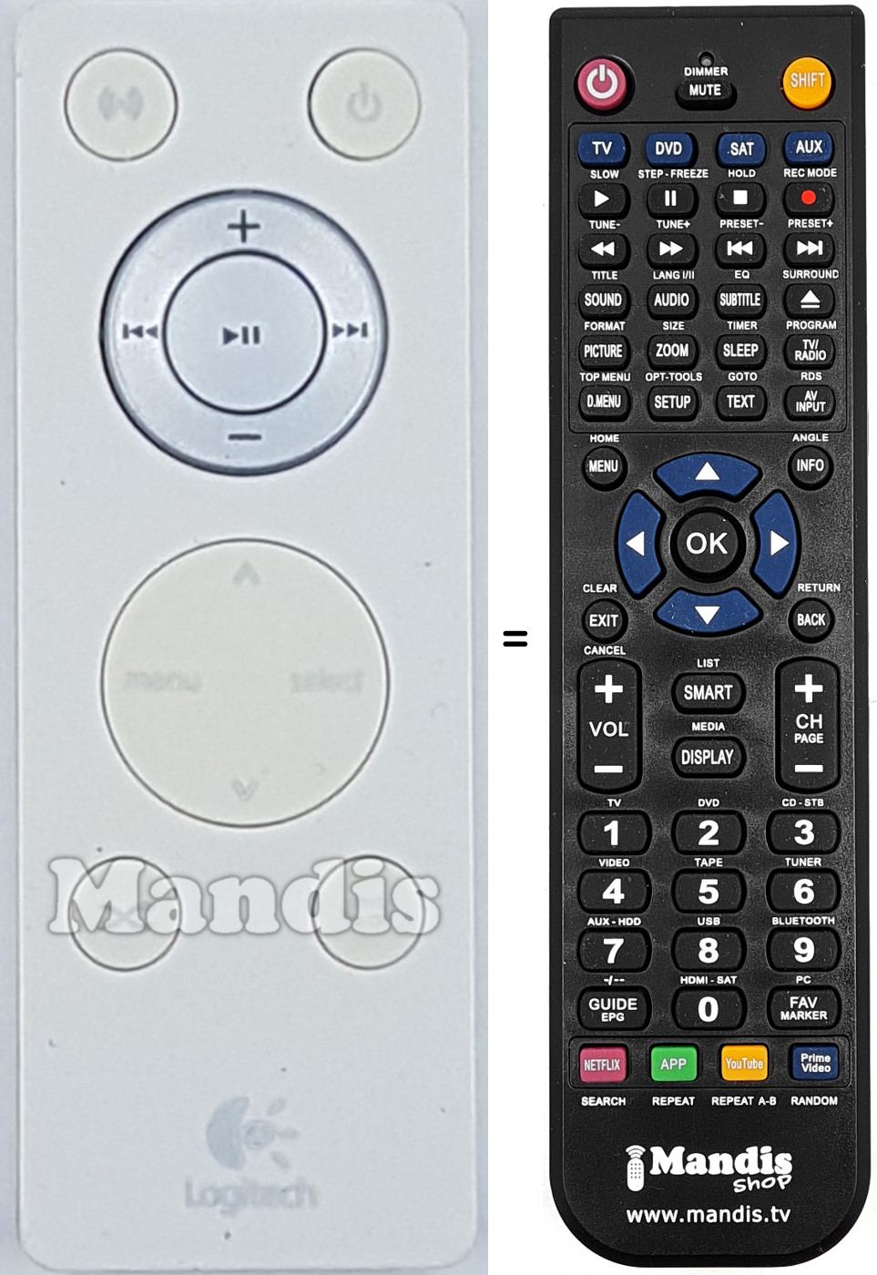 T&eacute;l&eacute;commande &eacute;quivalente REMCON1554-1