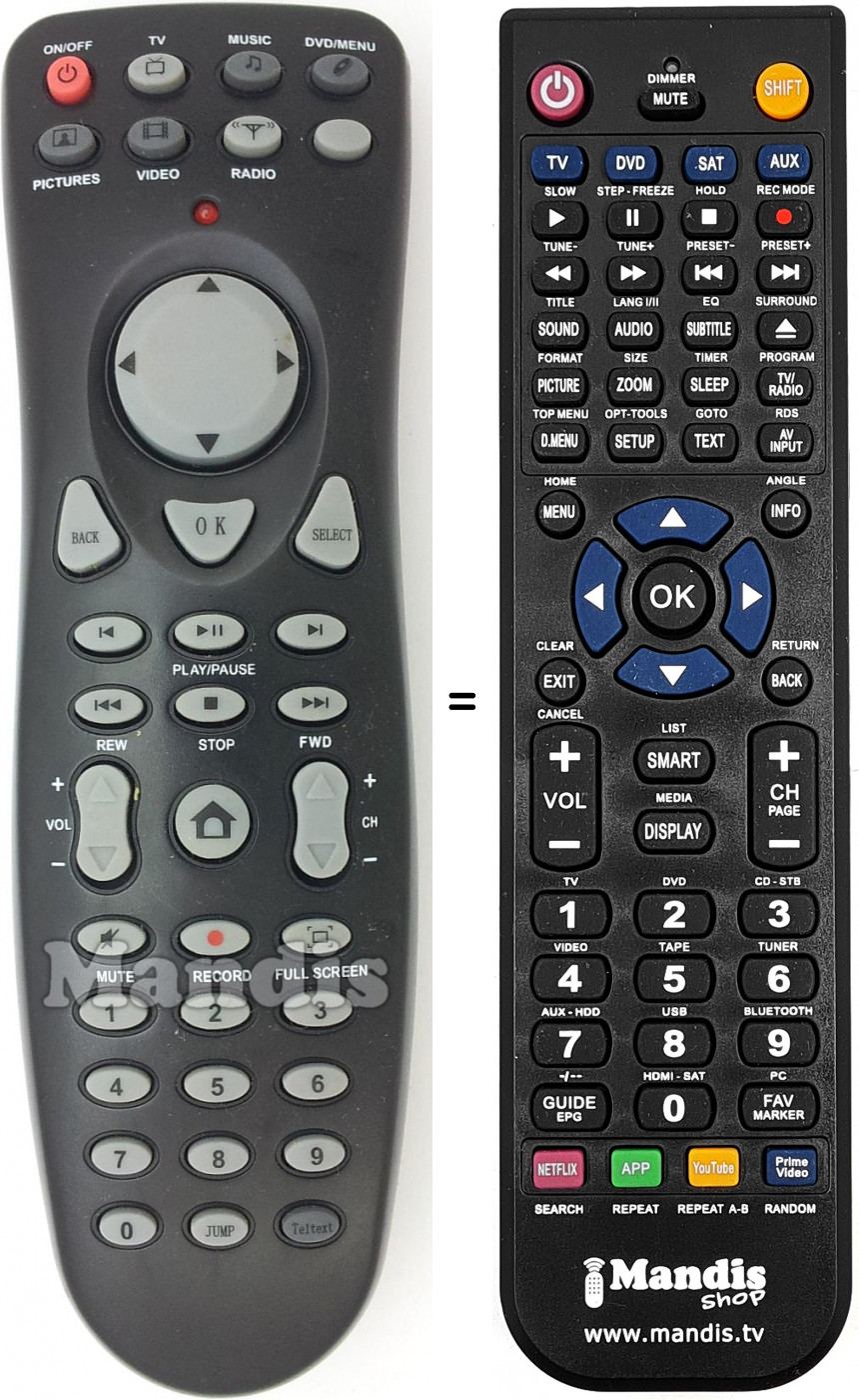 Télécommande équivalente REMCON1562