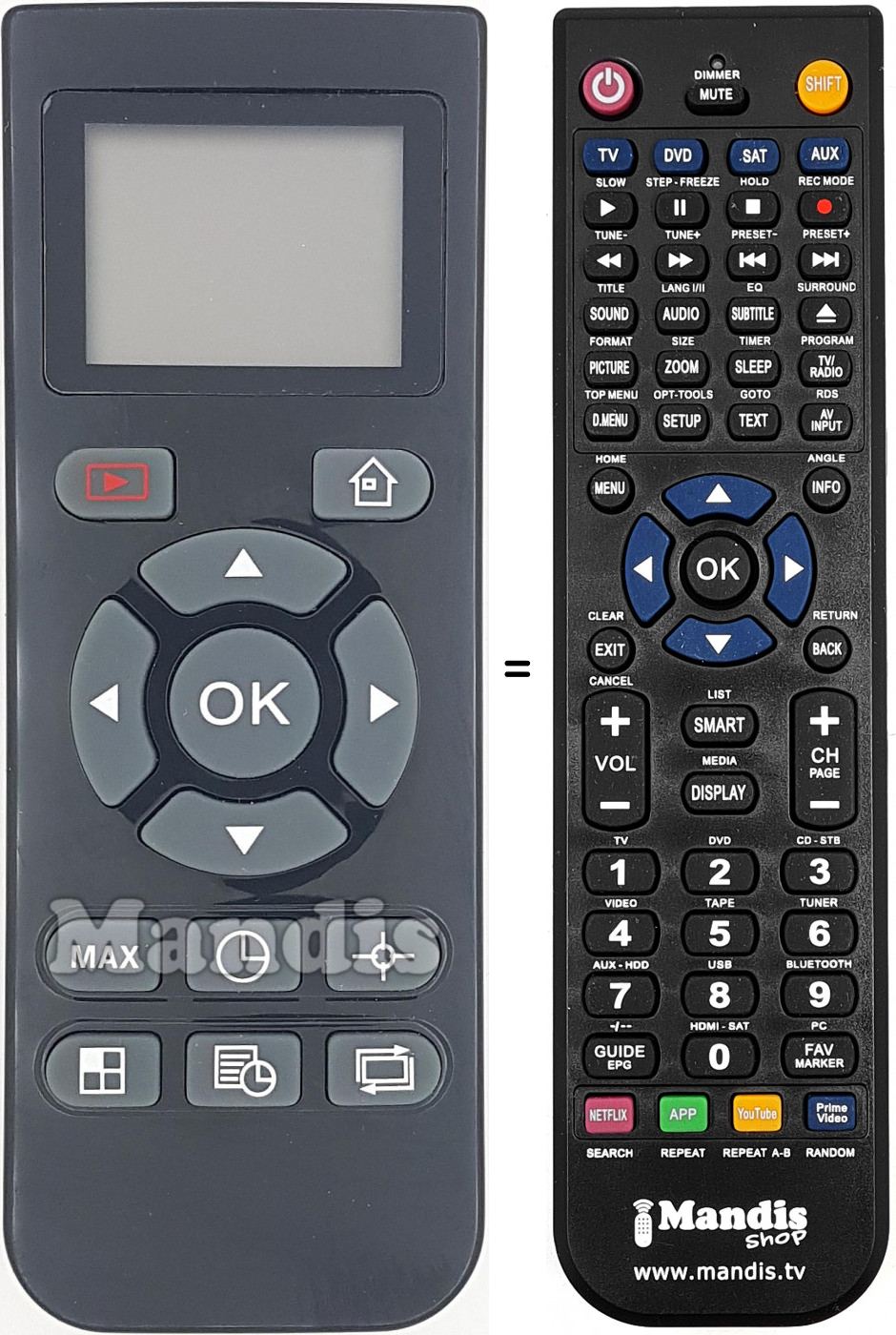 Télécommande équivalente REMCON1619