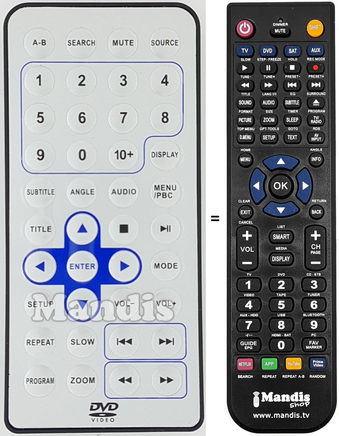 Télécommande équivalente REMCON1629
