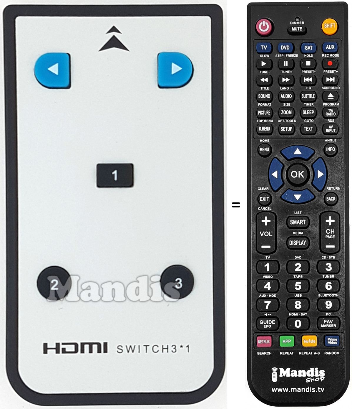 Télécommande équivalente REMCON1635