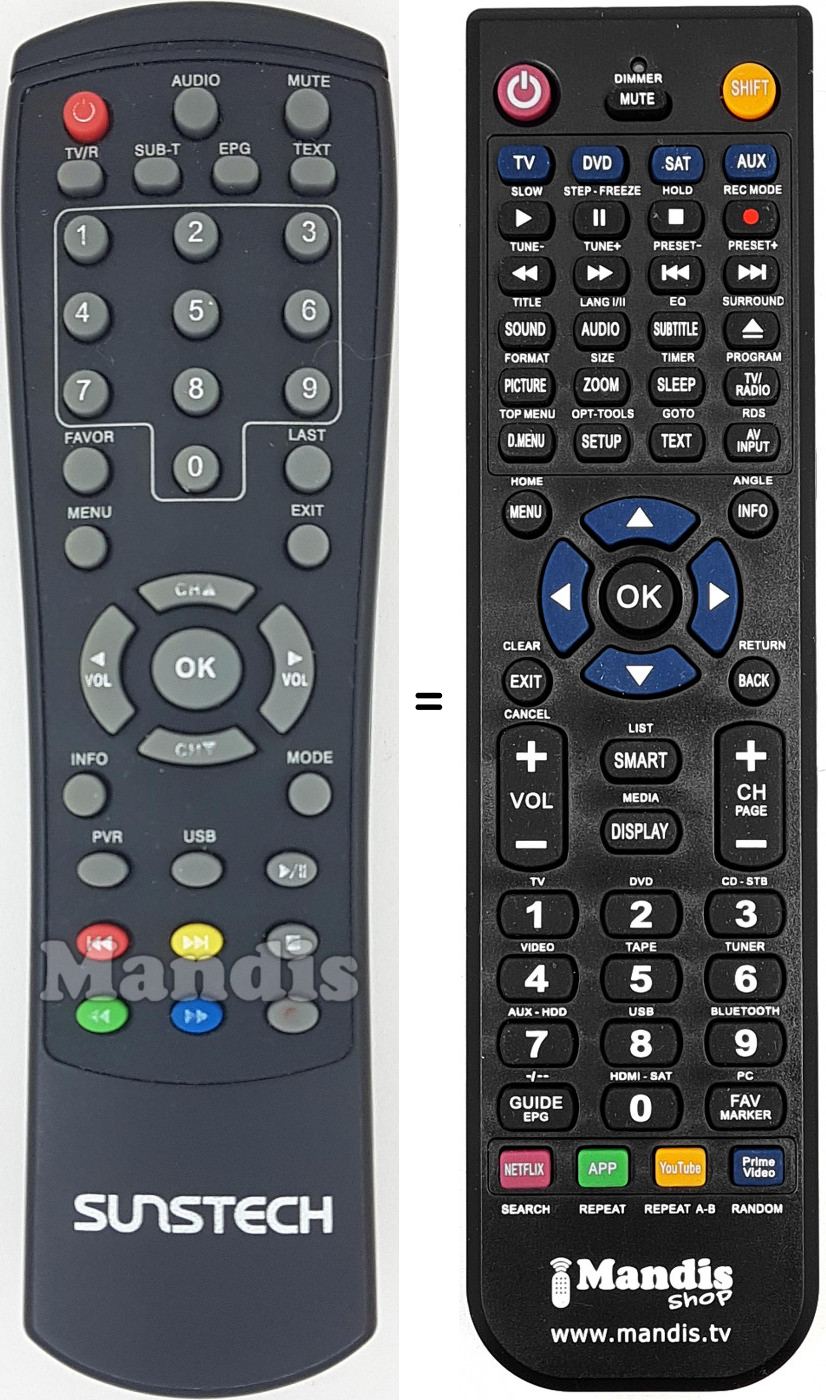 Télécommande équivalente REMCON1637