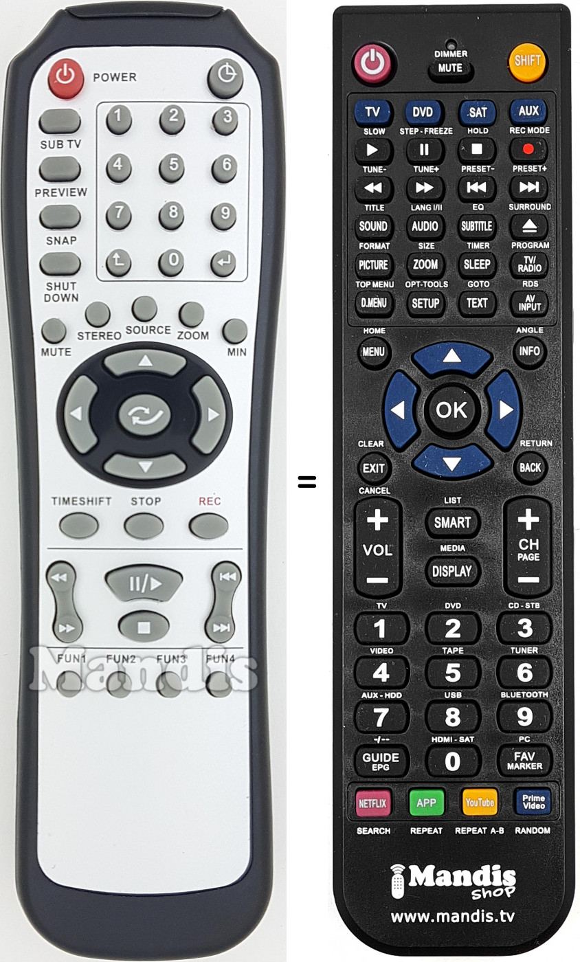 Télécommande équivalente REMCON1649