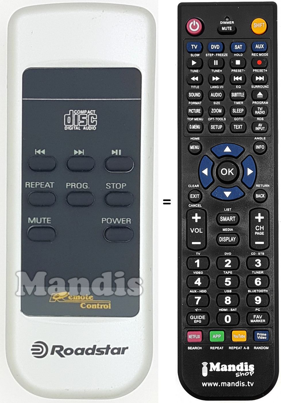 Télécommande équivalente REMCON1657