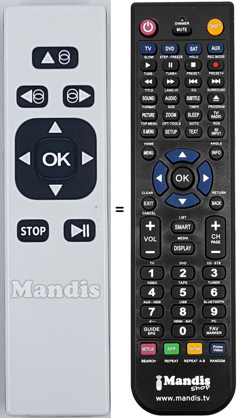Télécommande équivalente REMCON1733
