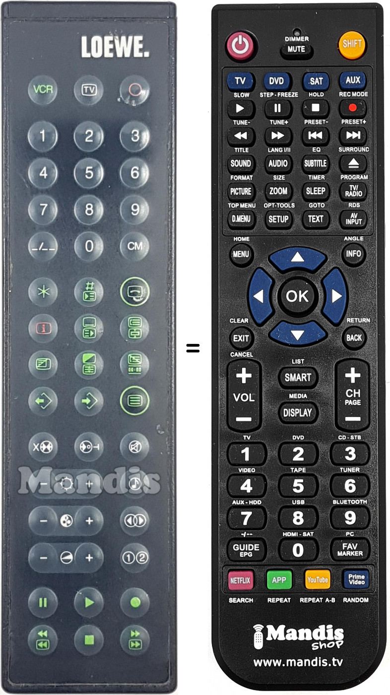 Télécommande équivalente REMCON1749