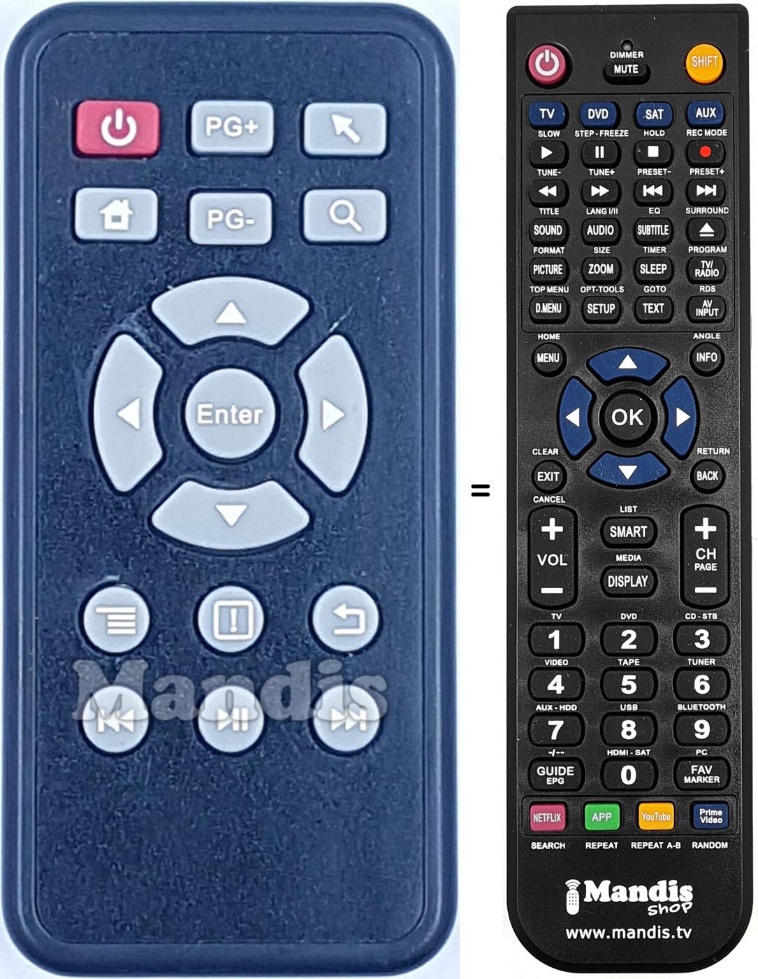 Télécommande équivalente REMCON1754