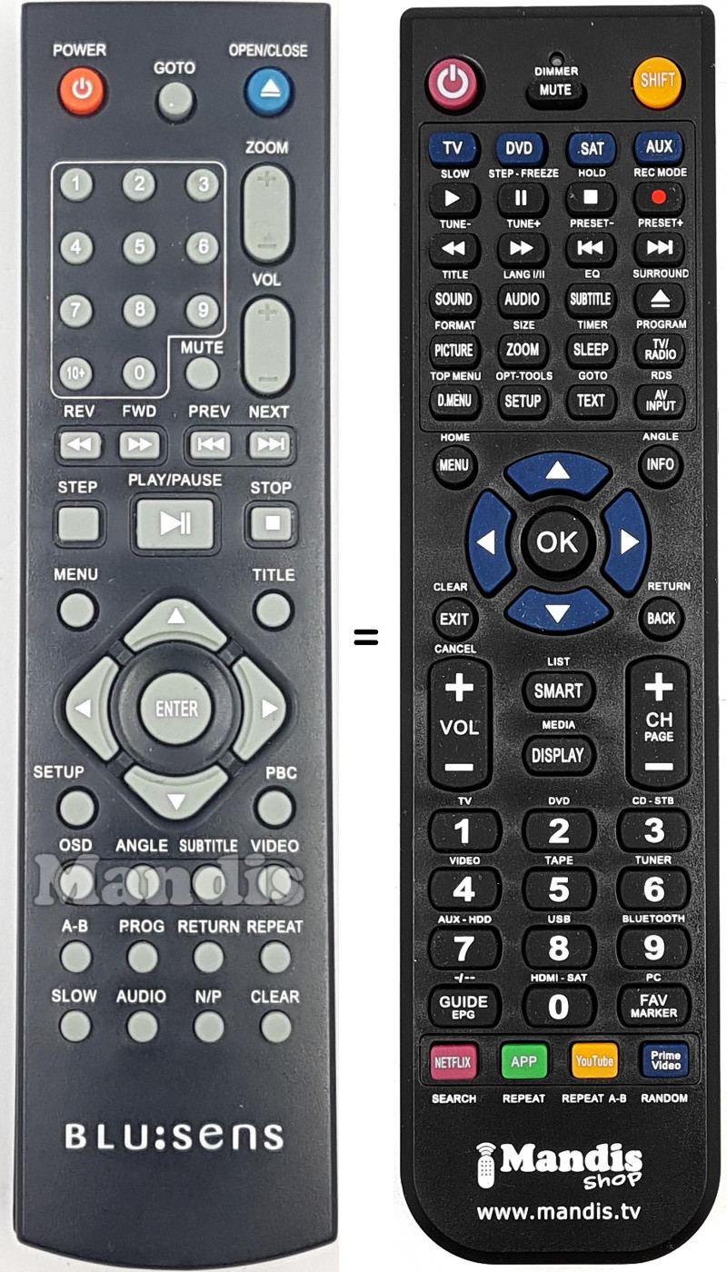 Télécommande équivalente REMCON1771