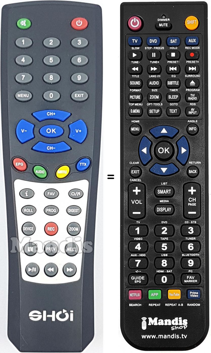 T&eacute;l&eacute;commande &eacute;quivalente REMCON1928