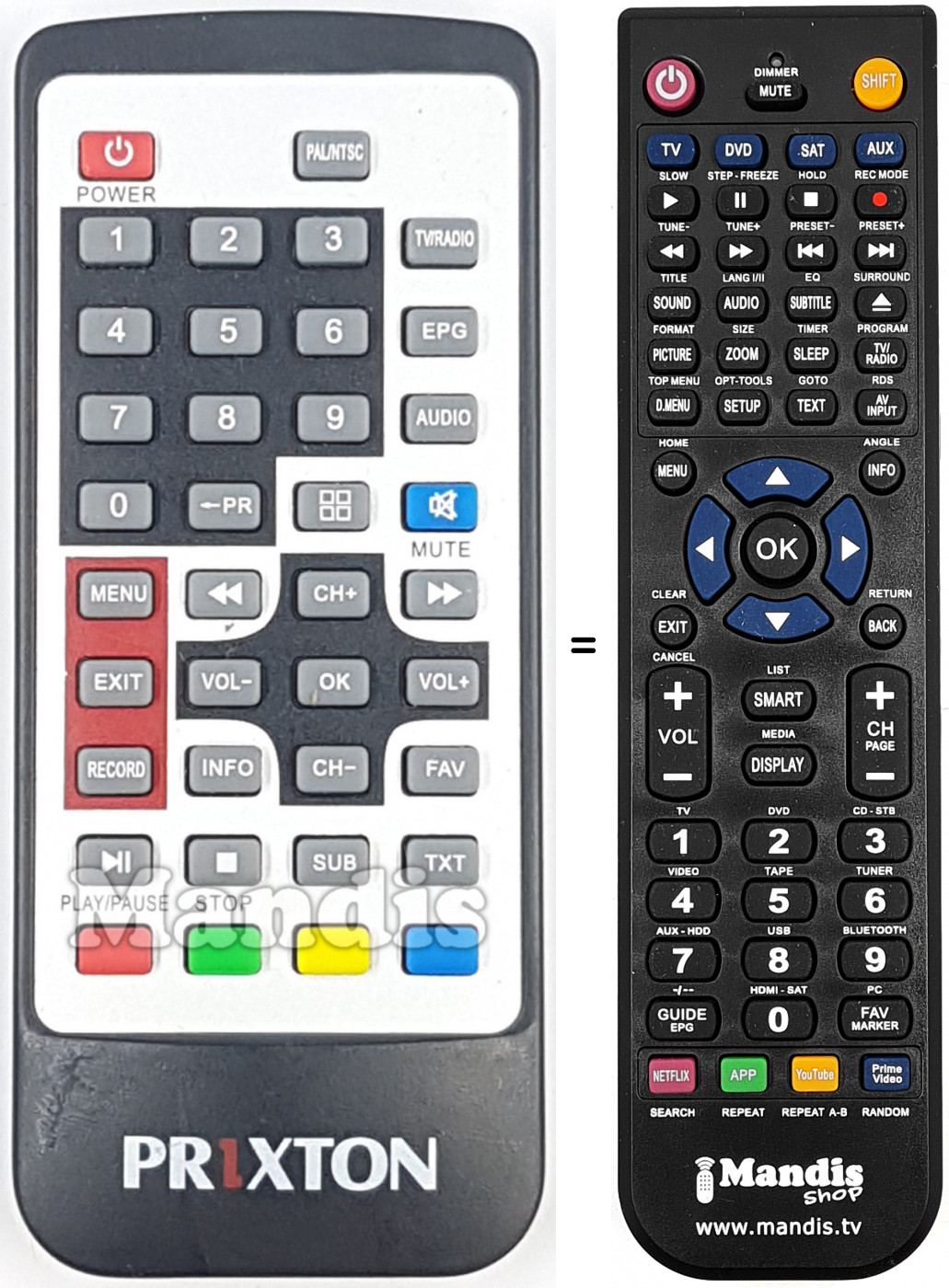 T&eacute;l&eacute;commande &eacute;quivalente REMCON1929