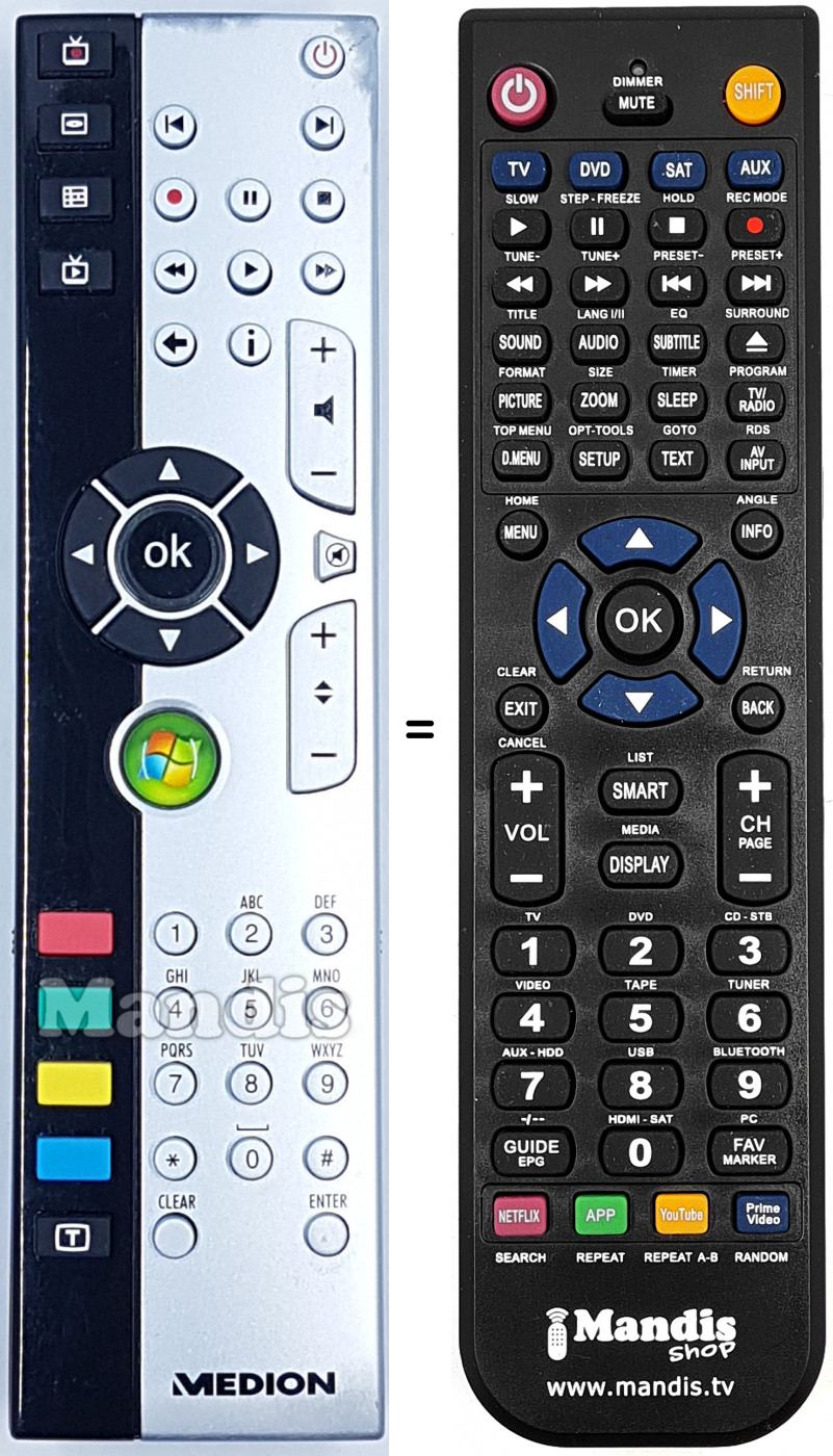 Télécommande équivalente REMCON2092