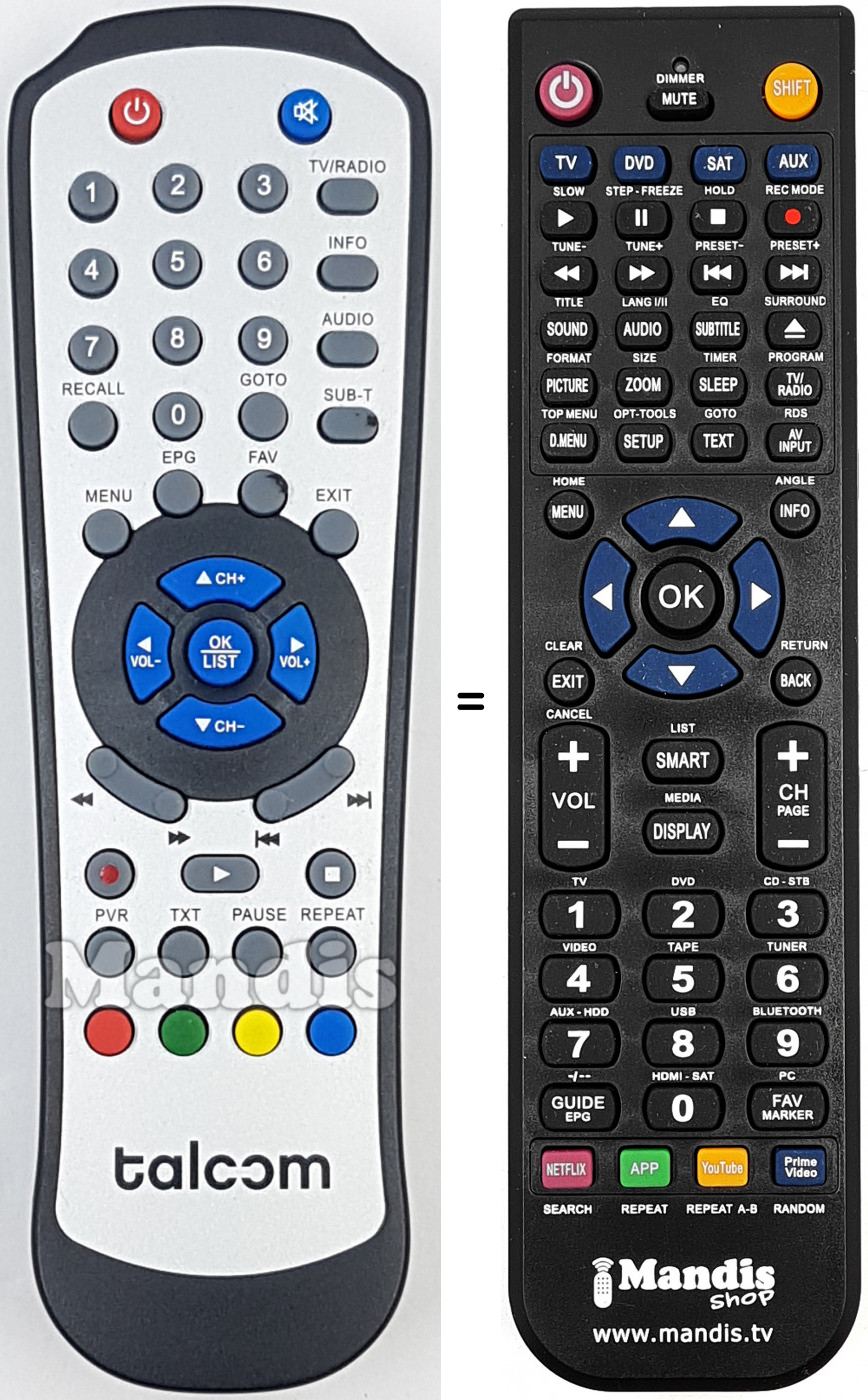 Télécommande équivalente REMCON2101