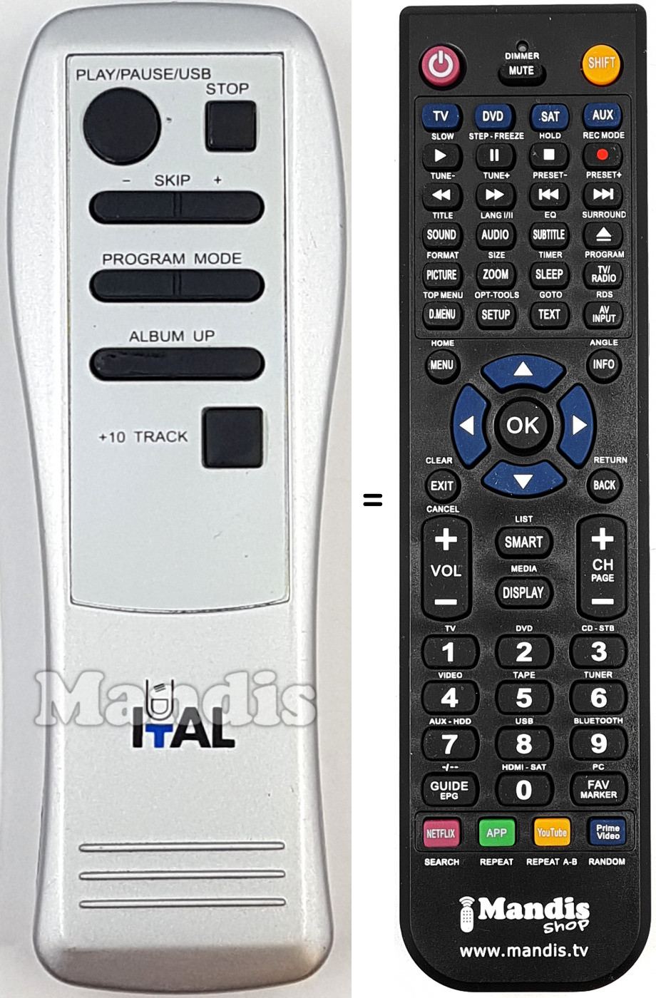 T&eacute;l&eacute;commande &eacute;quivalente REMCON2113