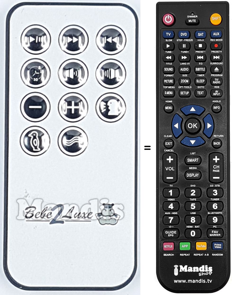 T&eacute;l&eacute;commande &eacute;quivalente REMCON2166