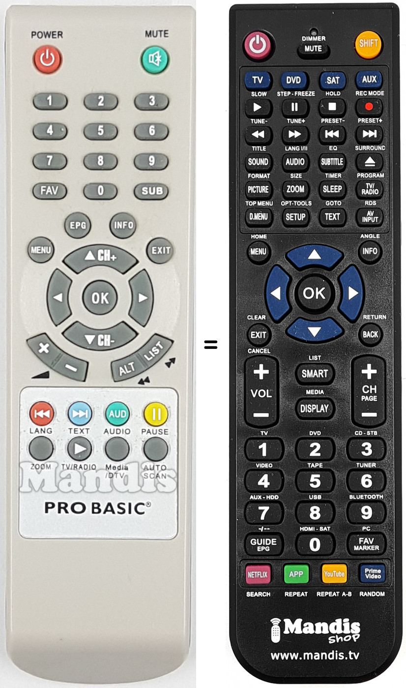 T&eacute;l&eacute;commande &eacute;quivalente REMCON1678