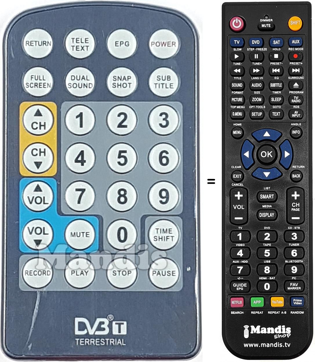 Télécommande équivalente REMCON1700